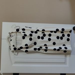 Banana Republic Cream w/ Navy Polka Dots sleeveless dress